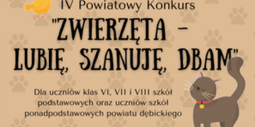 plakat zwierzeta lubie szanuje dbam4 page